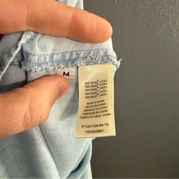 Anthropologie Cloth & Stone High-Tide Chambray Halter Dress Size M - Picture 5 of 6